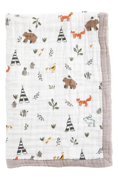 Little Unicorn Kids' Cotton Muslin Baby Quilt In Forest Friends