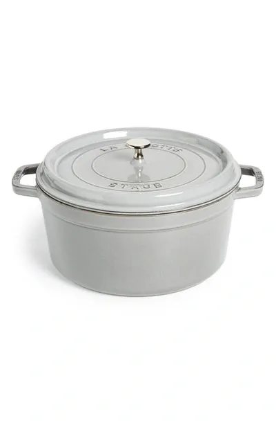 Staub 9-quart Enameled Cast Iron Round Cocotte In Graphite Grey