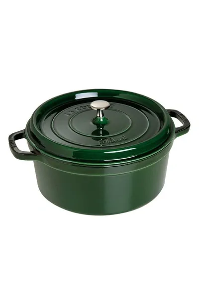 Staub 7-quart Round Cocotte In Basil