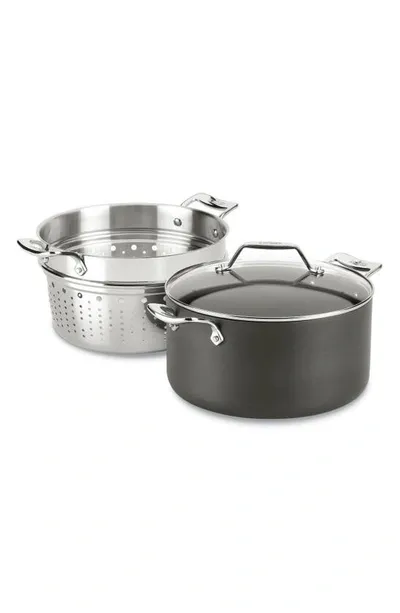 All-clad Essentials Steam, Poach & Stew Nonstick 7-quart Pot With Multipurpose Insert And Lid In Black