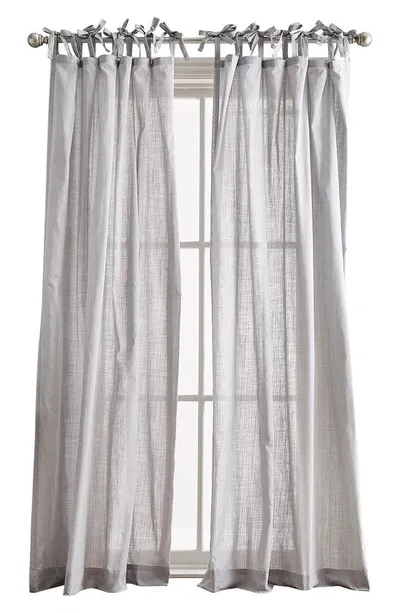 Peri Home Cotton Sheer 95 X 50 Tie Tab Window Panel, Pair In Silver