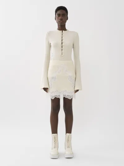 Chloé Flared Mini Skirt In White