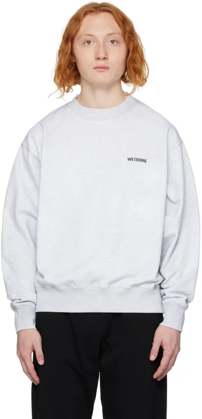 We11 Done Gray Crewneck Sweatshirt In Grey