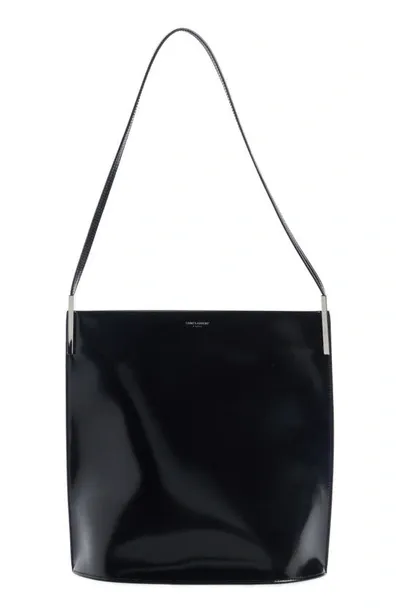 Saint Laurent Leather Shopping Shoulder Bag In Nero