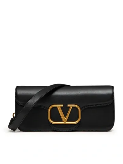 Valentino Garavani Calfskin Locò Shoulder Bag In Black