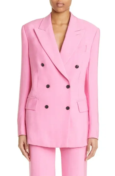 Tom Ford Fluid Satin Boyfriend Jacket In Pink