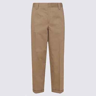 Golden Goose Camel Cotton Pants In Brown