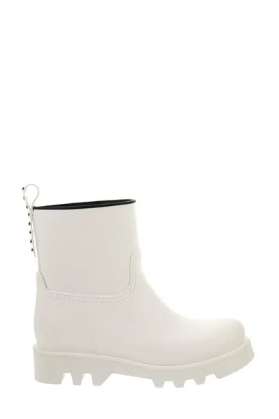 Red Valentino Redvalentino Studded Detailed Rain Boots In Milk