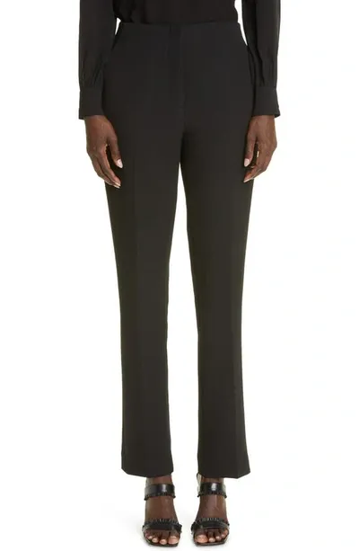 St John Michelle Stretch Crepe Slim Leg Pants In Black