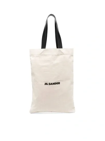 Jil Sander Big Tote Bag In Nude & Neutrals