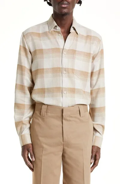 Golden Goose Check-print Button-up Shirt In Neutrals