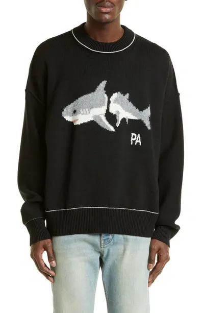 Palm Angels Pa Shark Sweater In Black