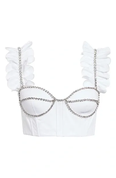 Area White Ruffle Tank Top