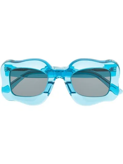 Bonsai Happy Sunglasses In Clear Blue