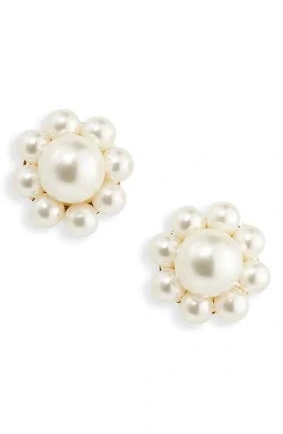 Simone Rocha Daisy Imitation Pearl Stud Earrings In White