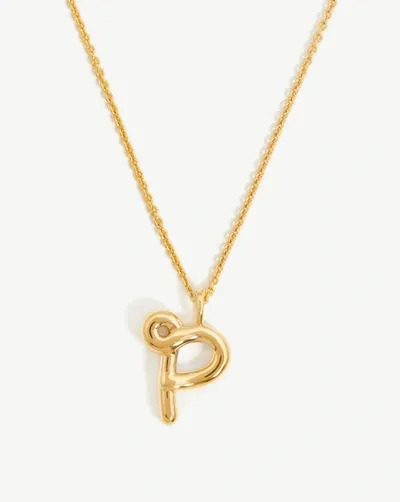 Missoma Curly Molten Initial Pendant Necklace In Gold