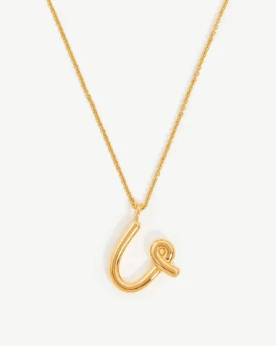 Missoma Curly Molten Initial Pendant Necklace In Gold