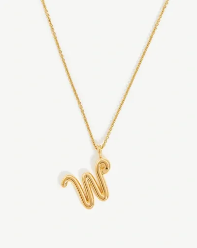 Missoma Curly Molten Initial Pendant Necklace In Gold