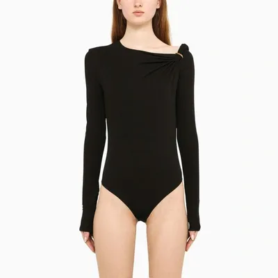 Versace Off-shoulder Long-sleeve Bodysuit In Default Title