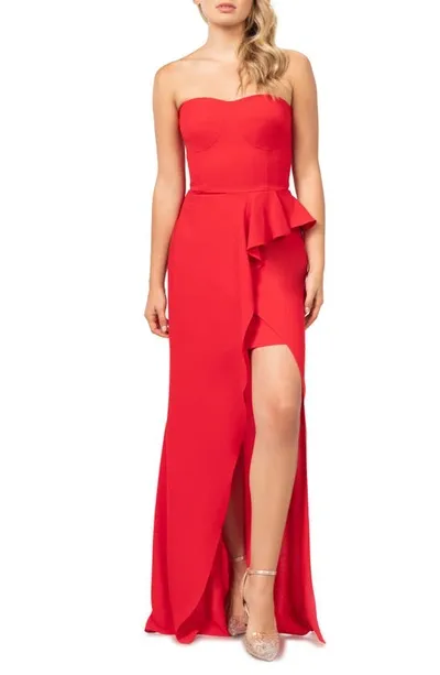 Dress The Population Kai Evening Gown In Rouge