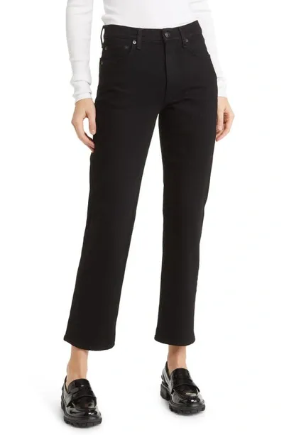 Rag & Bone Harlow High Waist Straight Leg Jeans In Black