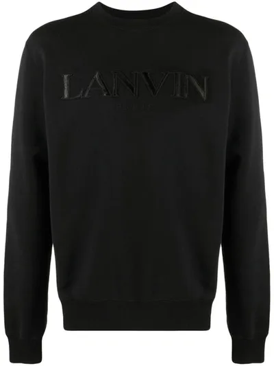 Lanvin Logo-embroidered Sweatshirt In Black