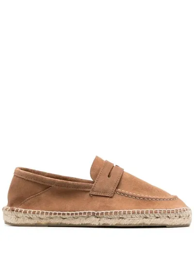 Manebi Suede Leather Espadrilles In Brown