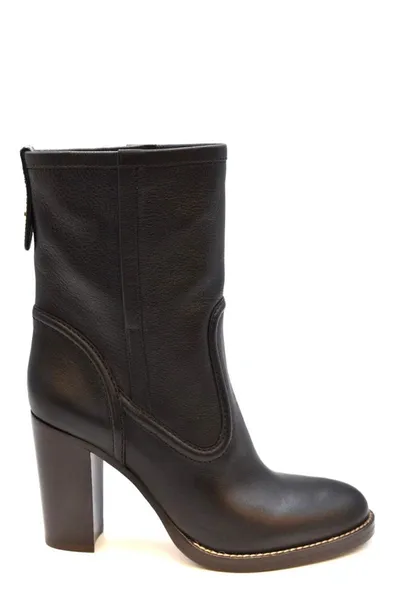 Chloé Suede And Leather Ankle Boots In Black