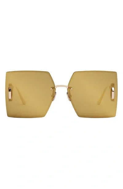 Dior Cd Rimless Square Metal Sunglasses In Shiny Gold