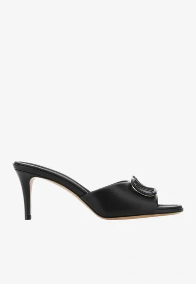 Valentino Garavani 80 Vlogo Signature Mules In Calf Leather In Black