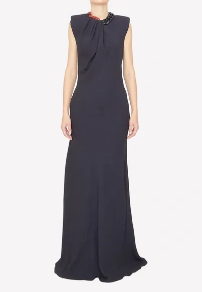 Stella Mccartney Chain Detail Long Dress In Black