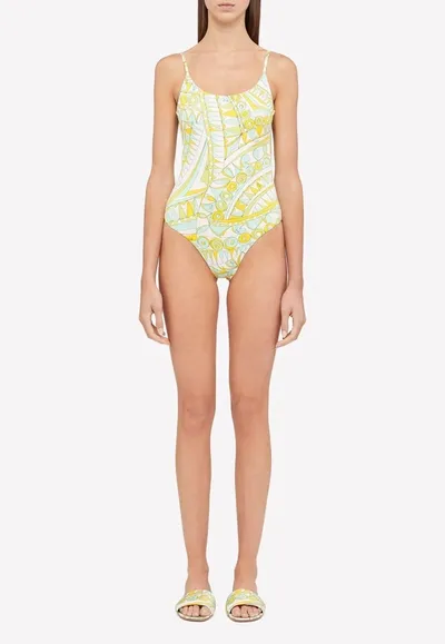 Emilio Pucci Bandierine Print Reversible Swimsuit In Multicolor