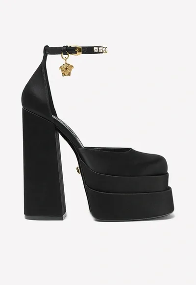 Versace Aevitas 155 Platform Heels In Black