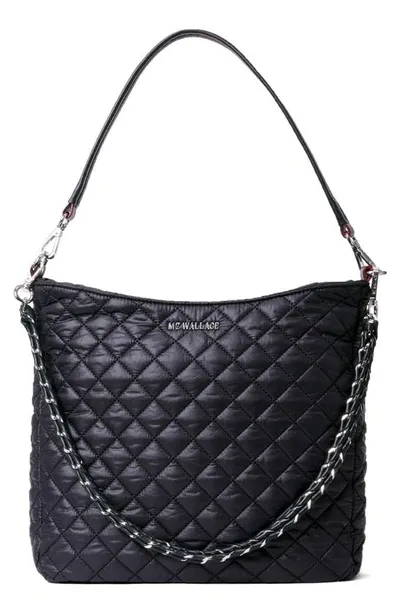 Mz Wallace Crosby Quilted Hobo Shoulder Bag In Black