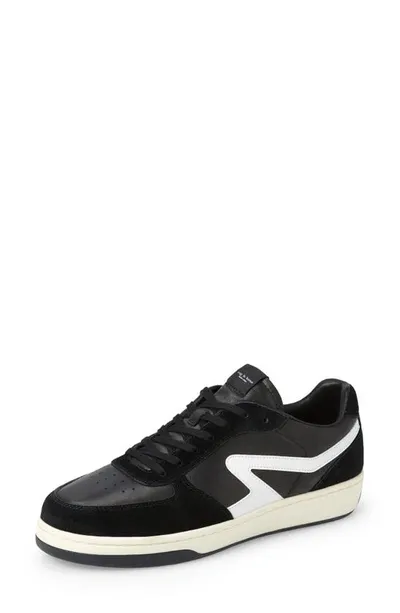 Rag & Bone Retro Court Suede-trimmed Leather Sneakers In Black White