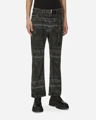 Sacai Black Eric Haze Edition Printed Jeans In Green