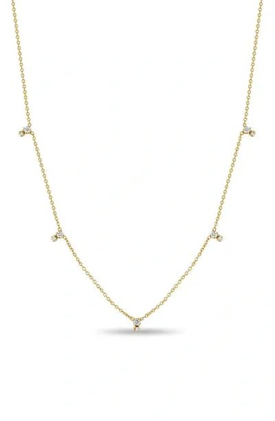 Zoë Chicco Women's Prong Diamonds 14k Yellow Gold & 0.2 Tcw Diamond Station Necklace