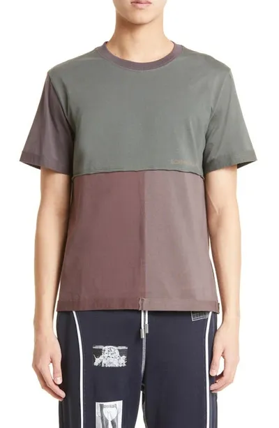 Eckhaus Latta Panelled-design Cotton T-shirt In Grey