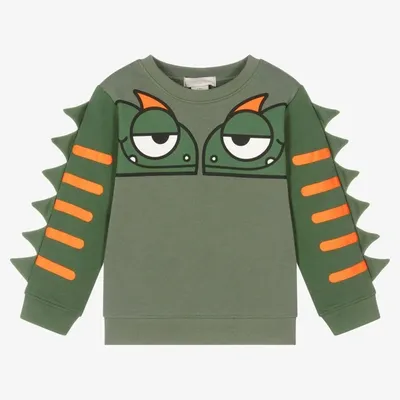 Stella Mccartney Kids' Dinossaur-print Detail Sweatshirt In Green