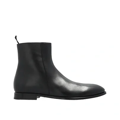 Dolce & Gabbana Leather Ankle Boots In Black