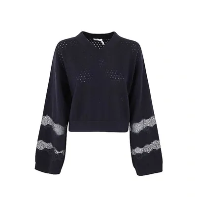 See By Chloé Puff-sleeve Jumper In Navy