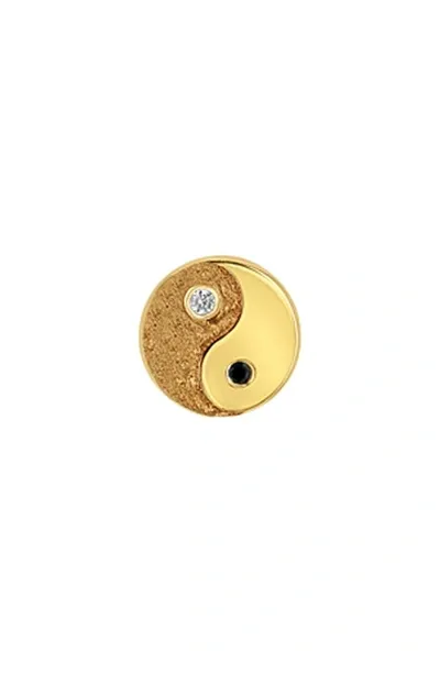 Zoë Chicco Itty Bitty Single Yin Yang Stud Earring In 14k Yellow Gold