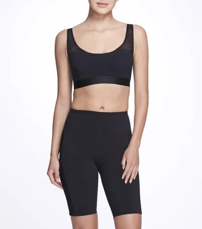 Marchesa Lace-up Detail Sports Bra In Black