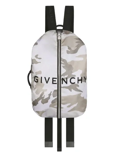 Givenchy Camouflage-print Shell Backpack In Beige Brown