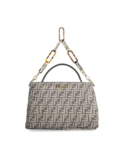 Fendi Olock Zipped Shoulder Bag In Antracite