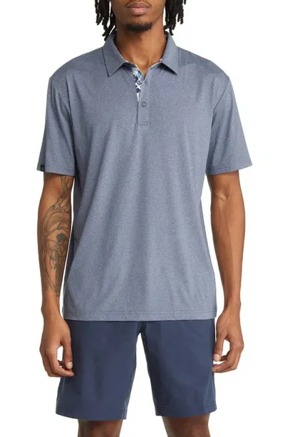 Swannies James Solid Stretch Golf Polo In Navy Heather