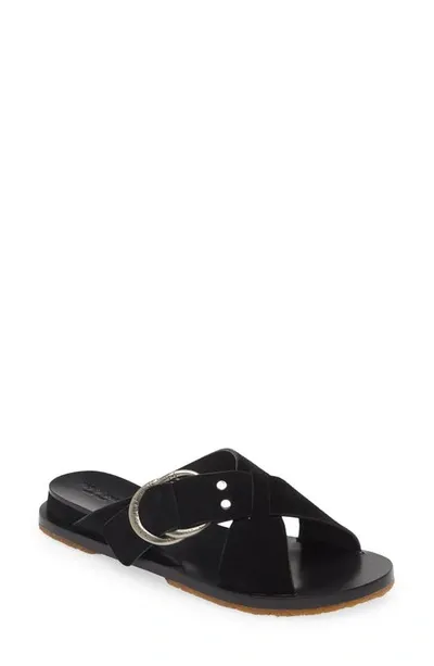 Rag & Bone Black Beau Cross Sandals In Blacksd