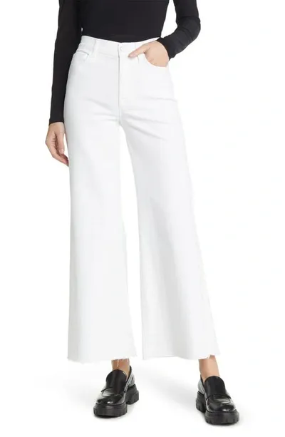 Frame Le Palazzo Raw Hem Wide Leg Jeans In White