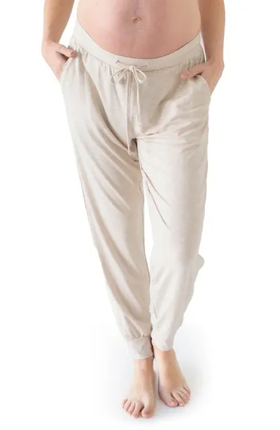 Kindred Bravely Tapered Maternity Lounge Joggers In Oatmeal Heather