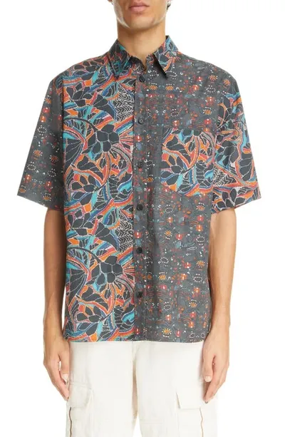 Isabel Marant Graphic-print Cotton Shirt In Grey